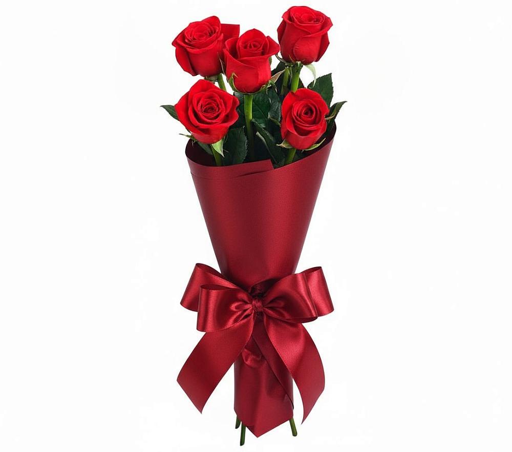Букет 5 Красных роз Эдлесс Лав в Красноуральске