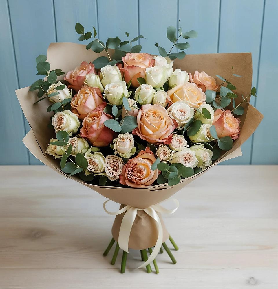 Букет цветов из: Альстромерии и Розы в Красноуральске