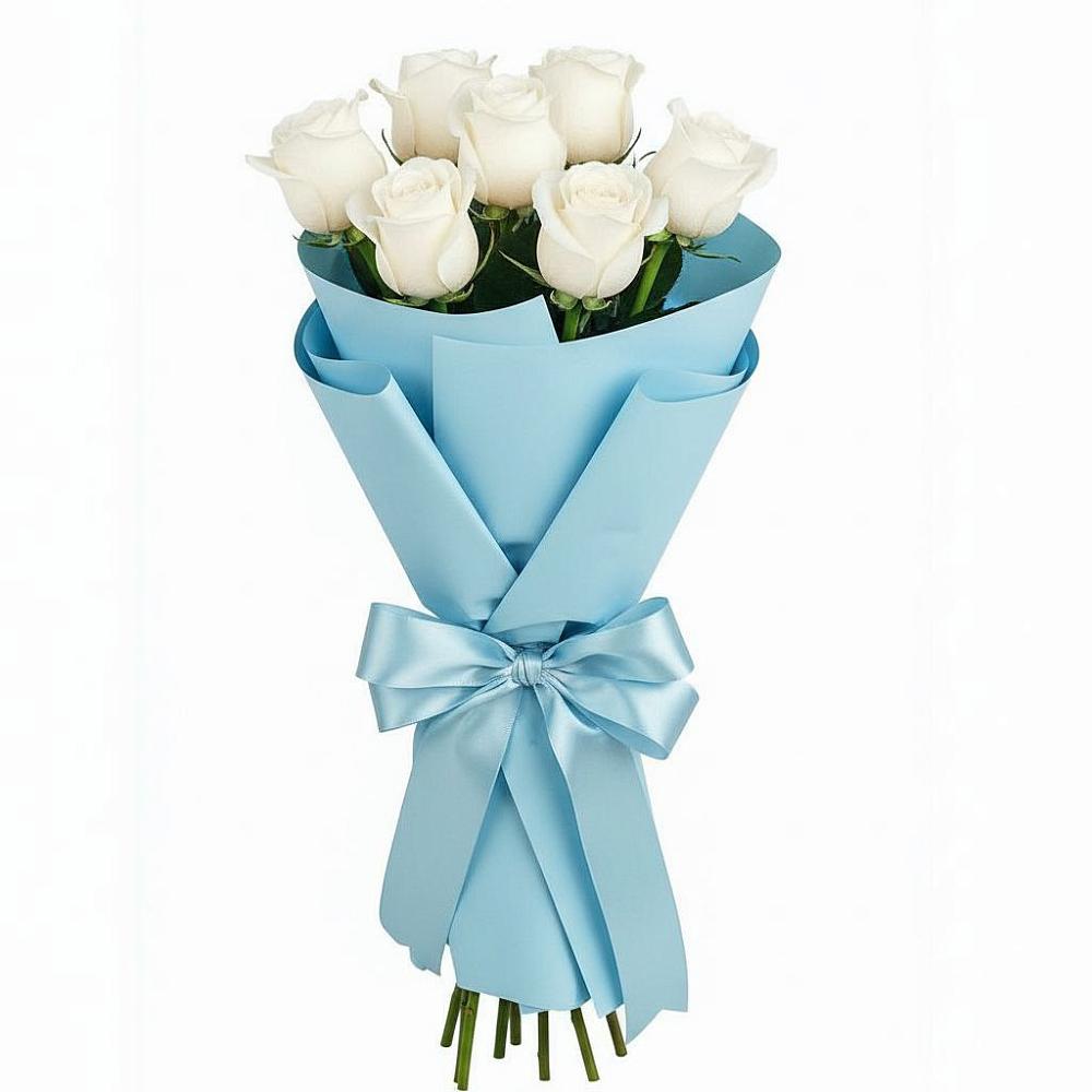 Букет 7 белых роз Проуд в Красноуральске