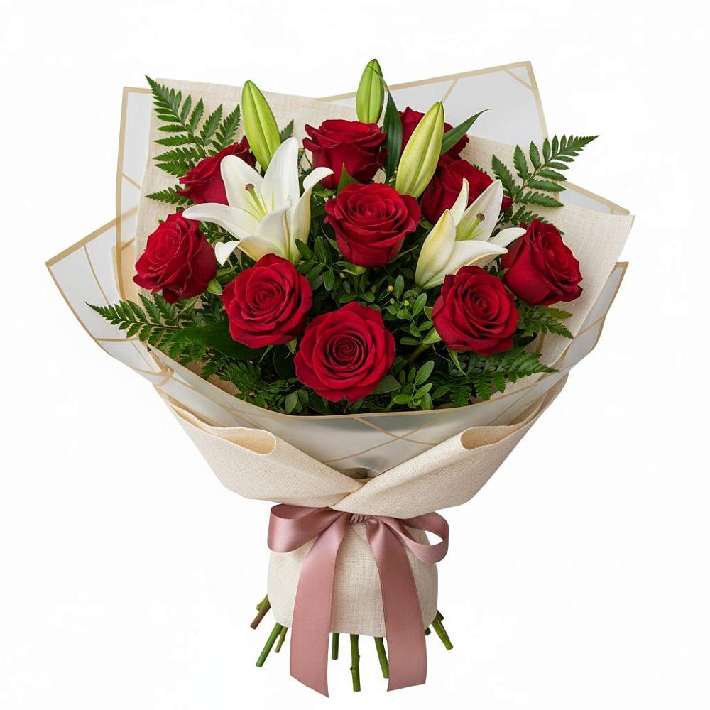 Букет цветов из: Лилии и Розы в Красноуральске