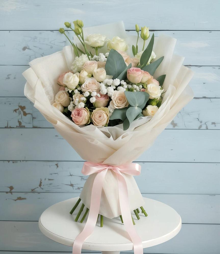 Букет цветов из: Розы и Лизиантусы в Красноуральске