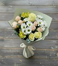 Букет цветов из:  Альстромерии, Розы и Хризантемы в Красноуральске